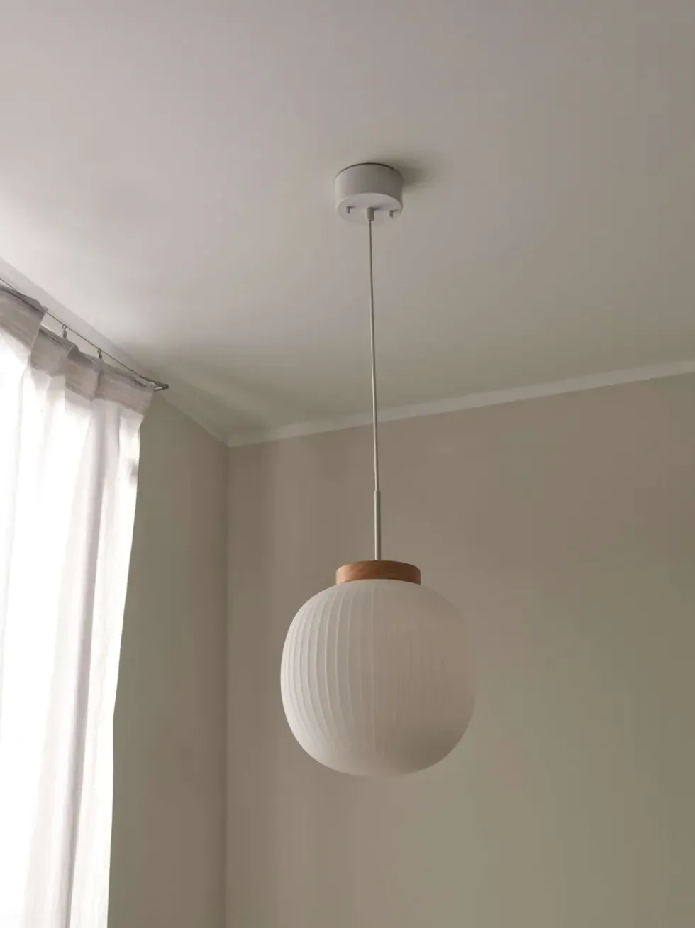 Decor Glass Lantern pendel, hvid/natur