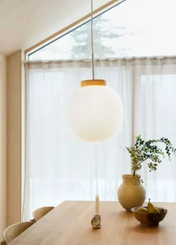 Decor Glass Lantern pendel, hvid/natur