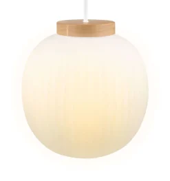 Decor Glass Lantern pendel, hvid/natur