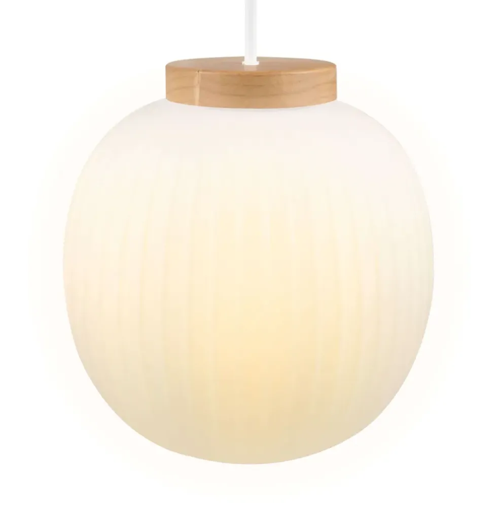 Decor Glass Lantern pendel, hvid/natur