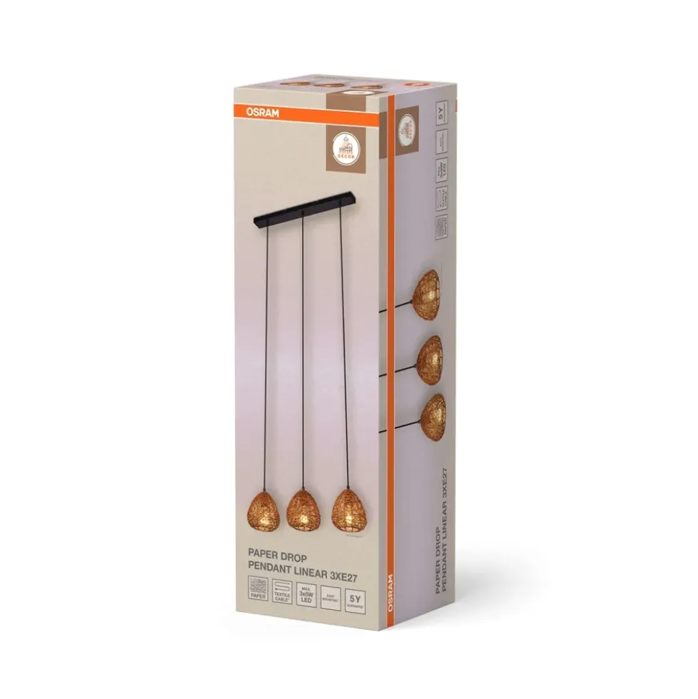 Decor Paper Drop Linear pendel, beige