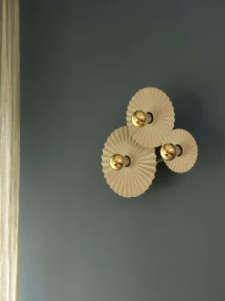 Decor Plisse væglampe / loftlampe (3 skærme), beige