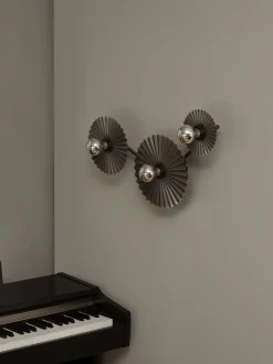 Decor Plisse væglampe / loftlampe (3 skærme), mørkegrå