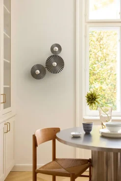 Decor Plisse væglampe / loftlampe (3 skærme), mørkegrå
