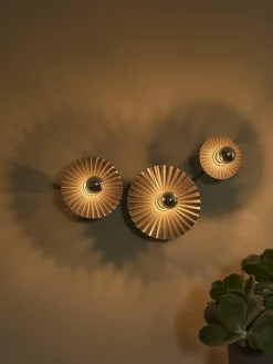 Decor Plisse væglampe / loftlampe (3 skærme), mørkegrå