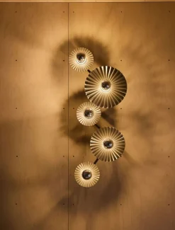 Decor Plisse væglampe / loftlampe (5 skærme), mørkegrå