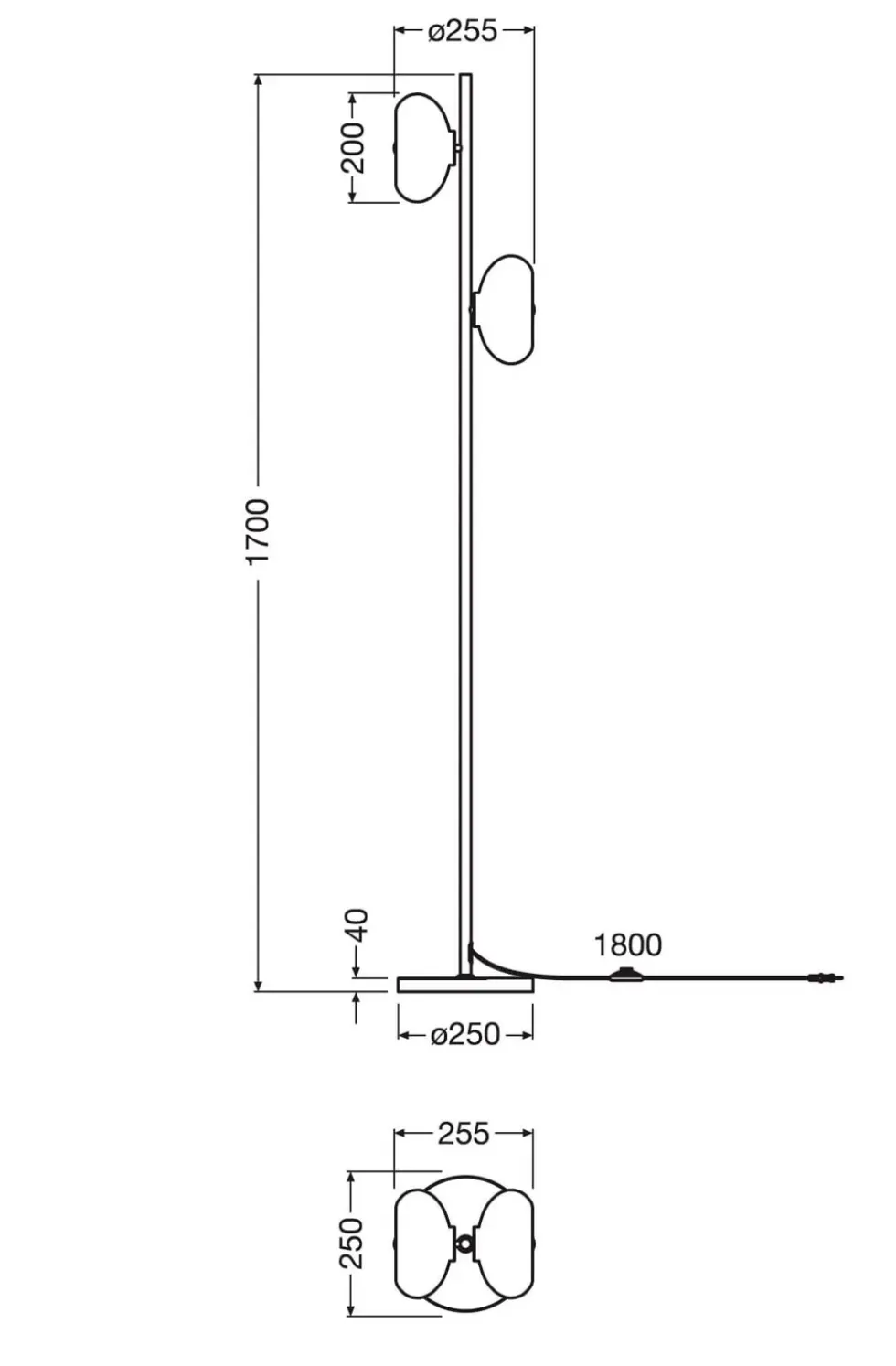 Decor Smoke Glass gulvlampe