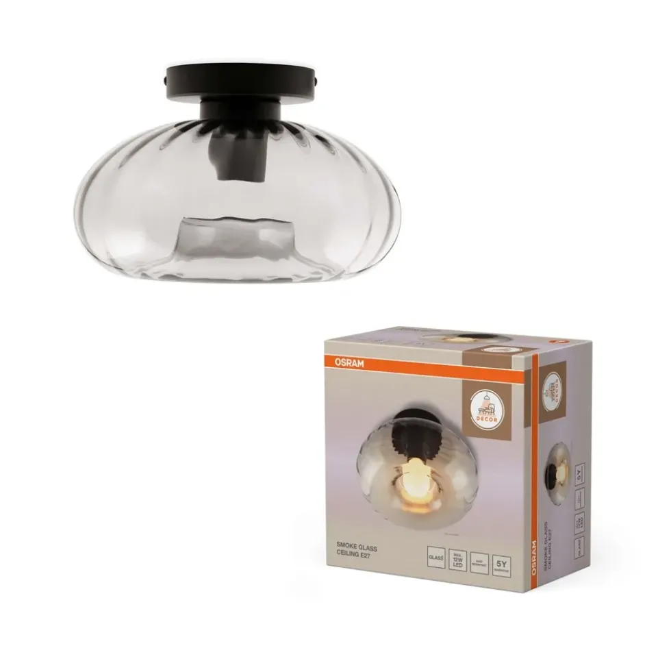 Decor Smoke Glass væglampe/loftlampe