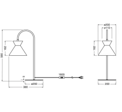 Decor Waist bordlampe, sort