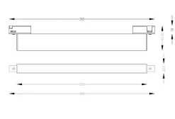 DESIGNLINE Linear 33 spot diffused, hvid