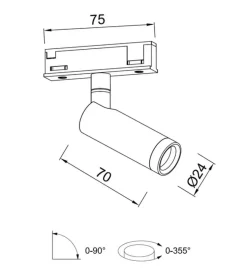 Designline Slim Micro Spot LED (2700K), sort