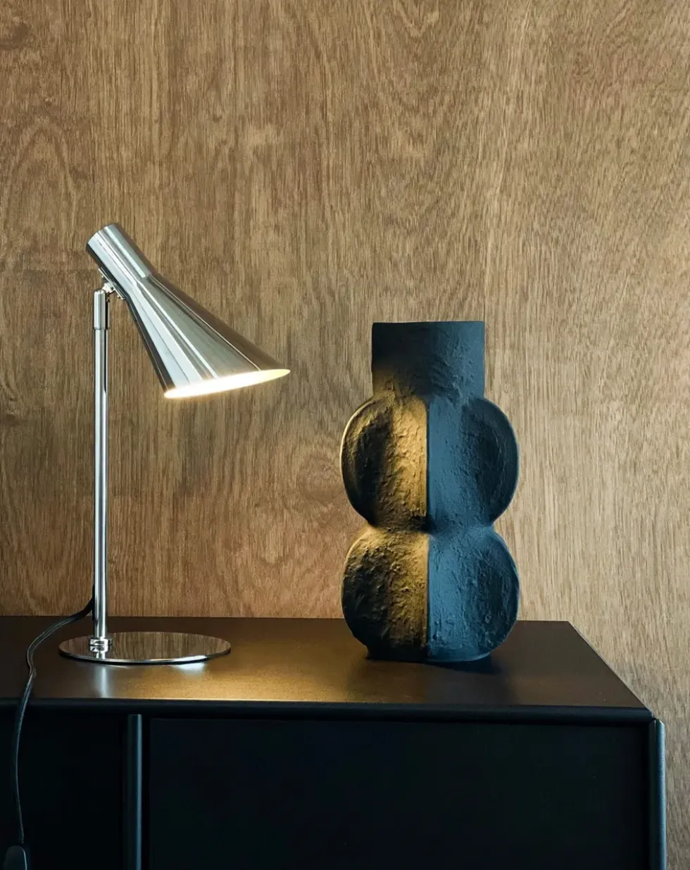 DL12 mini bordlampe, krom