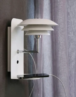 DL20 væglampe m/USB, hvid
