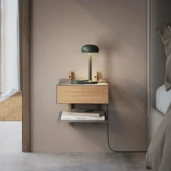 Emendo bordlampe med Qi trådløs oplader, emerald