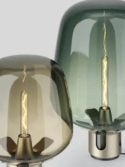 Flar medium bordlampe, pearl/honey