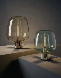 Flar medium bordlampe, pearl/turquoise