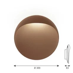 Flindt 30 udendørs væglampe 2700K, corten