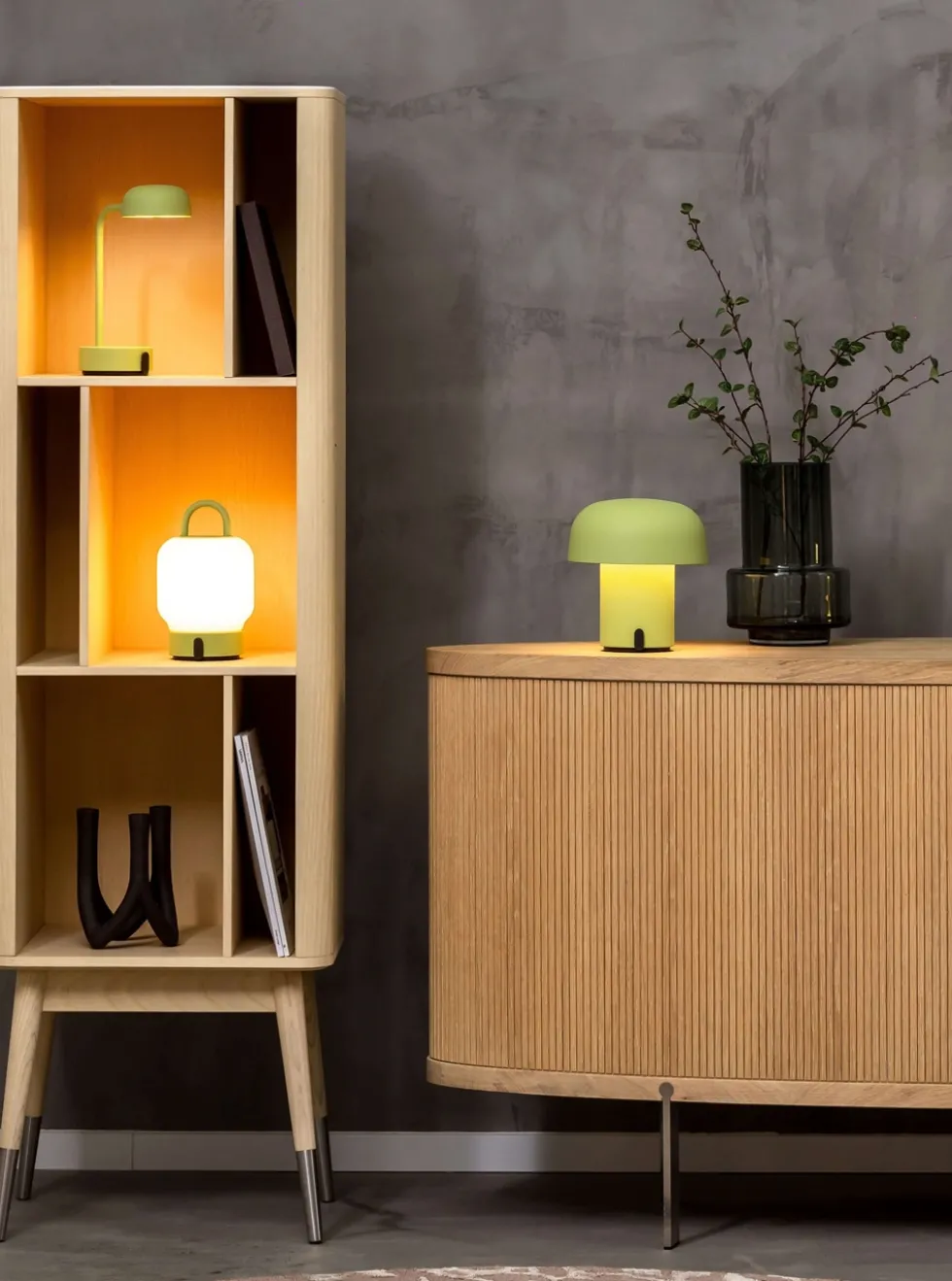 Fokus bordlampe / batterilampe, moss (grøn)