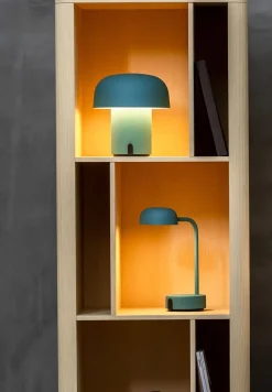 Fokus bordlampe / batterilampe, smoky teal (blågrøn)