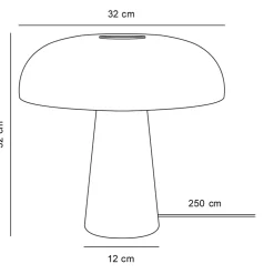 Glossy bordlampe grå