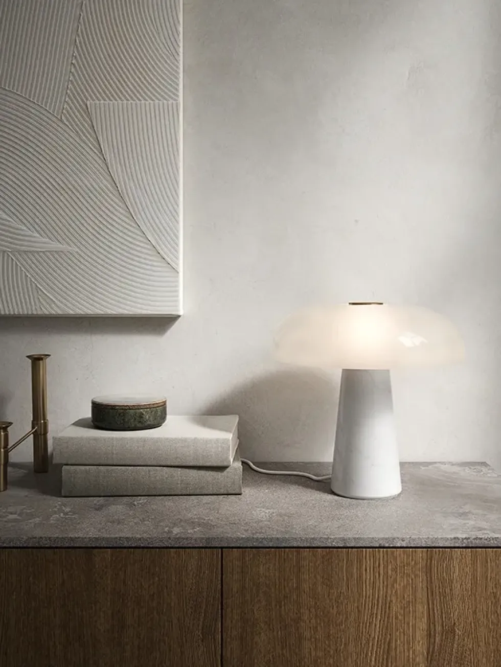 Glossy bordlampe, hvid