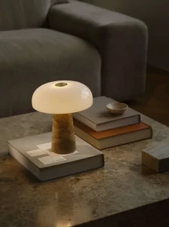 Glossy Mini bordlampe, beige