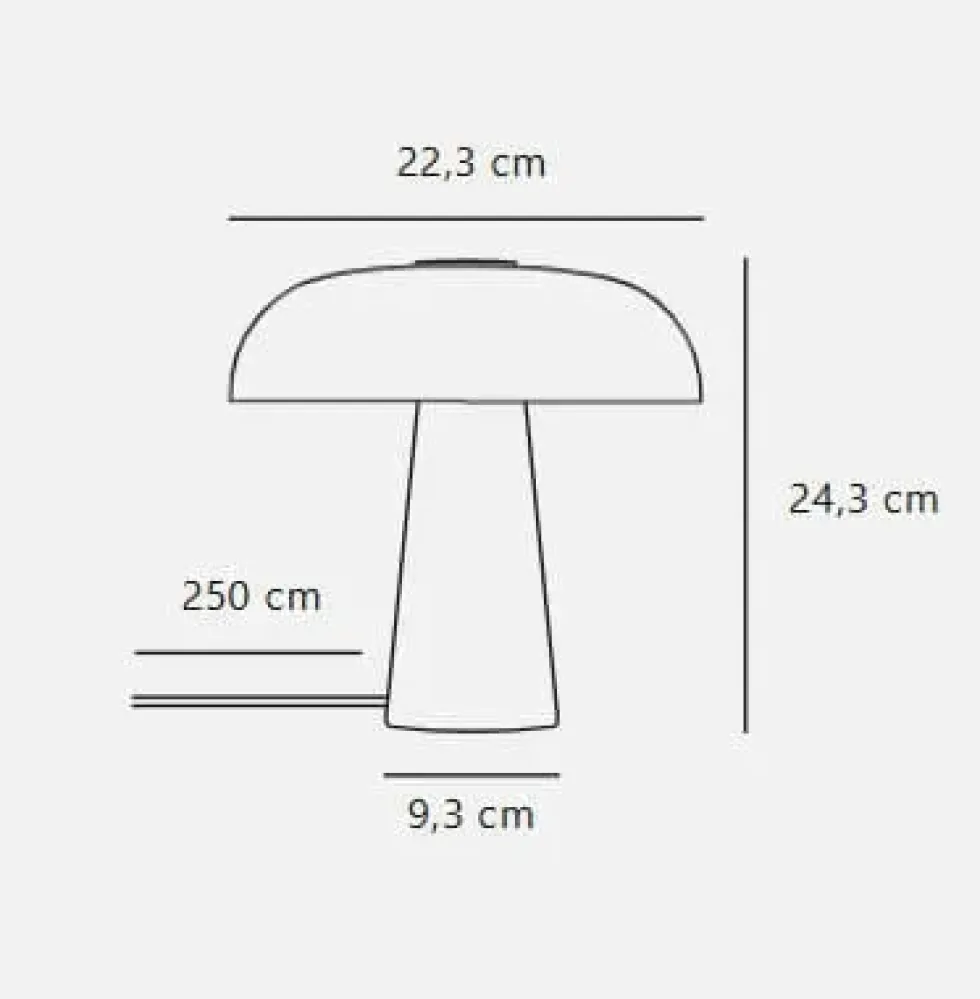 Glossy Mini bordlampe, beige