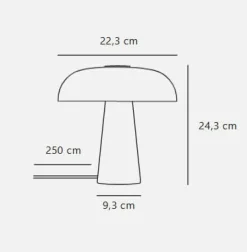 Glossy Mini bordlampe, beige