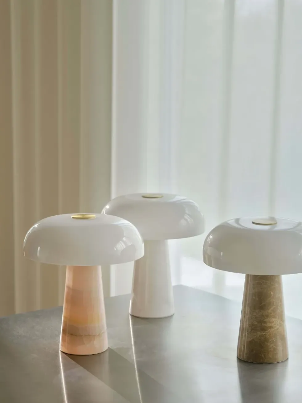 Glossy Mini bordlampe, beige