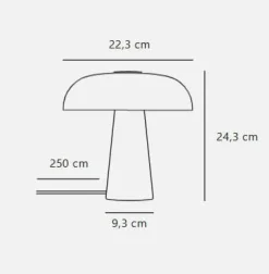 Glossy Mini bordlampe, hvid