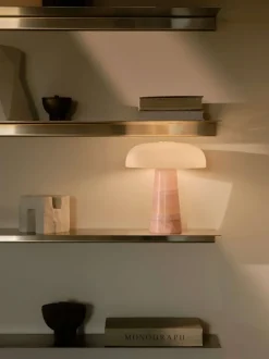 Glossy Mini bordlampe, pink jade