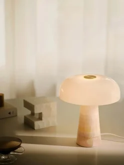 Glossy Mini bordlampe, pink jade