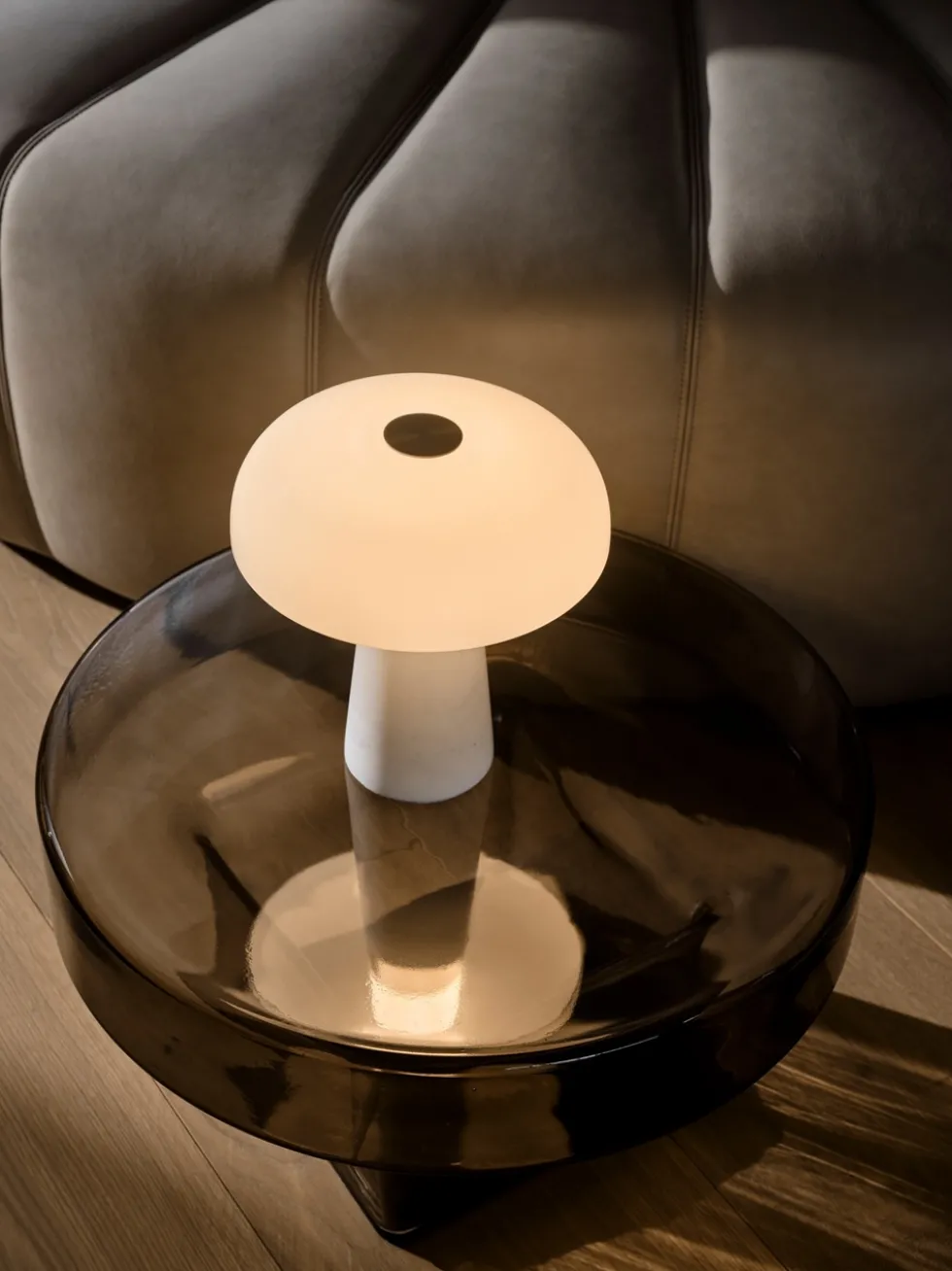 Glossy Mini Portable bordlampe, hvid