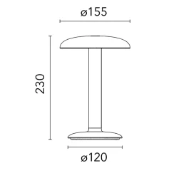 Gustave Bordlampe / Batterilampe, antrasit