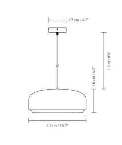 Hazel medium pendel, sort/messing