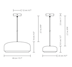 Hazel mini pendel, hvid/messing