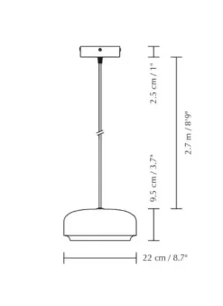 Hazel mini pendel, sort/messing