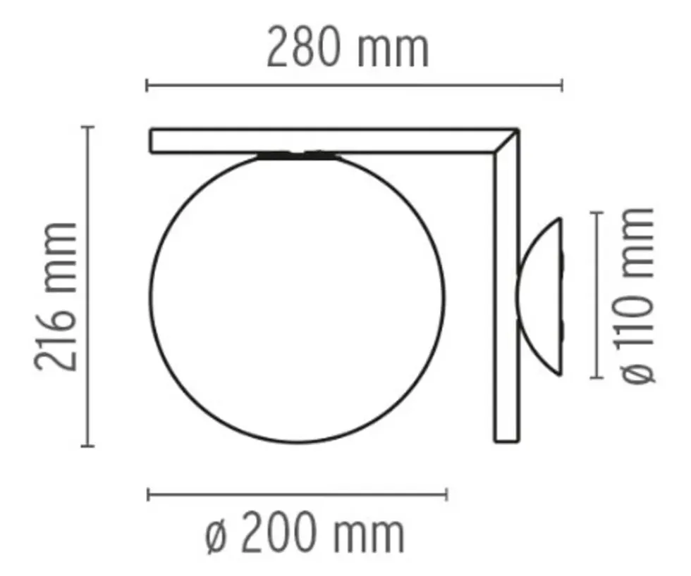 IC Light C/W1 væglampe / loftlampe, messing