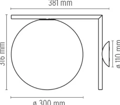 IC Light C/W2 væglampe / loftlampe, krom