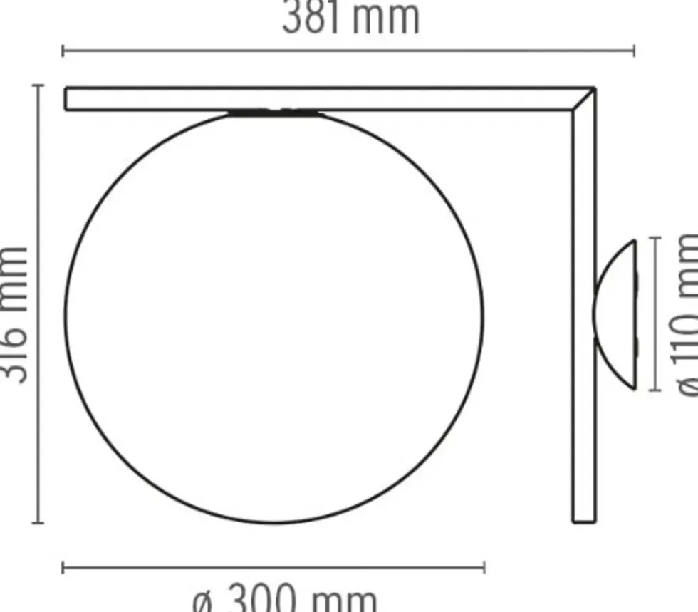 IC Light C/W2 væglampe / loftlampe, krom
