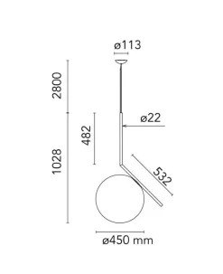 IC Light S3 pendel, messing