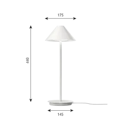 Keglen bordlampe m/bordfod, hvid