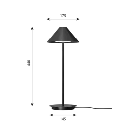 Keglen bordlampe m/bordfod, sort
