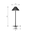 Keglen bordlampe m/pind, sort