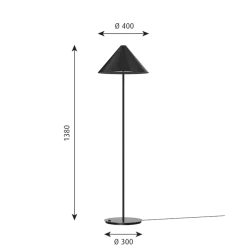 Keglen gulvlampe, sort