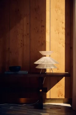 Kiku bordlampe, hvid/stål