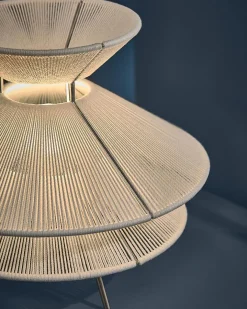 Kiku bordlampe, hvid/stål