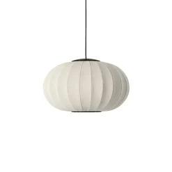 Knit-Wit Ø57 oval pendel LED, pearl hvid