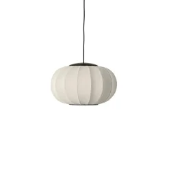 Knit-Wit Ø45 oval pendel LED, pearl hvid
