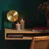 LED bloklys, Beige, Rustic, 7,8x15 cm